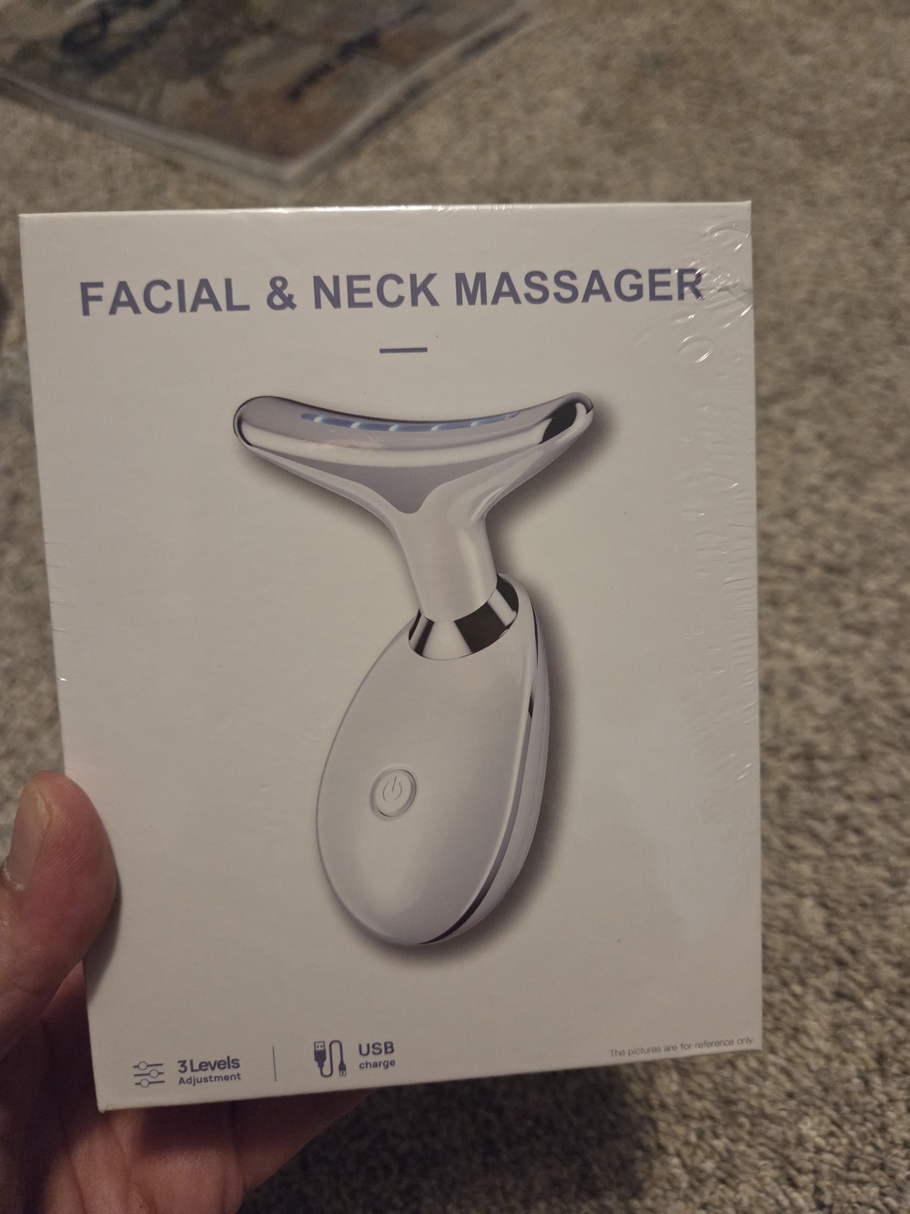 White Facial & Neck Massager – Rechargeable Skincare Tool